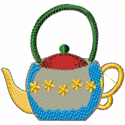 Teapots Embroidery Design 12